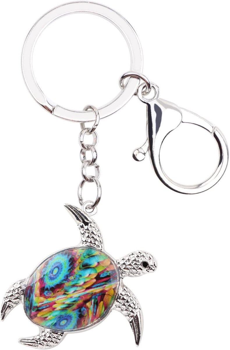 Bloemen Zeeschildpad Sleutelhanger Schildpad Sleutelhanger Zeeschildpad Geschenken voor Vrouwen Meisjes Auto Sleutel Portemonnee