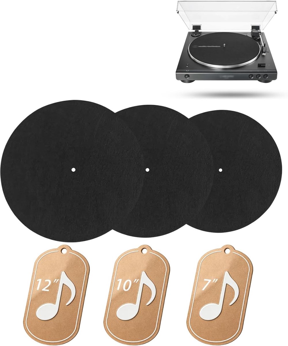 3 stuks draaitafelpads voor Audio-Technica Lp60Xbk - yystao vliesvilt
