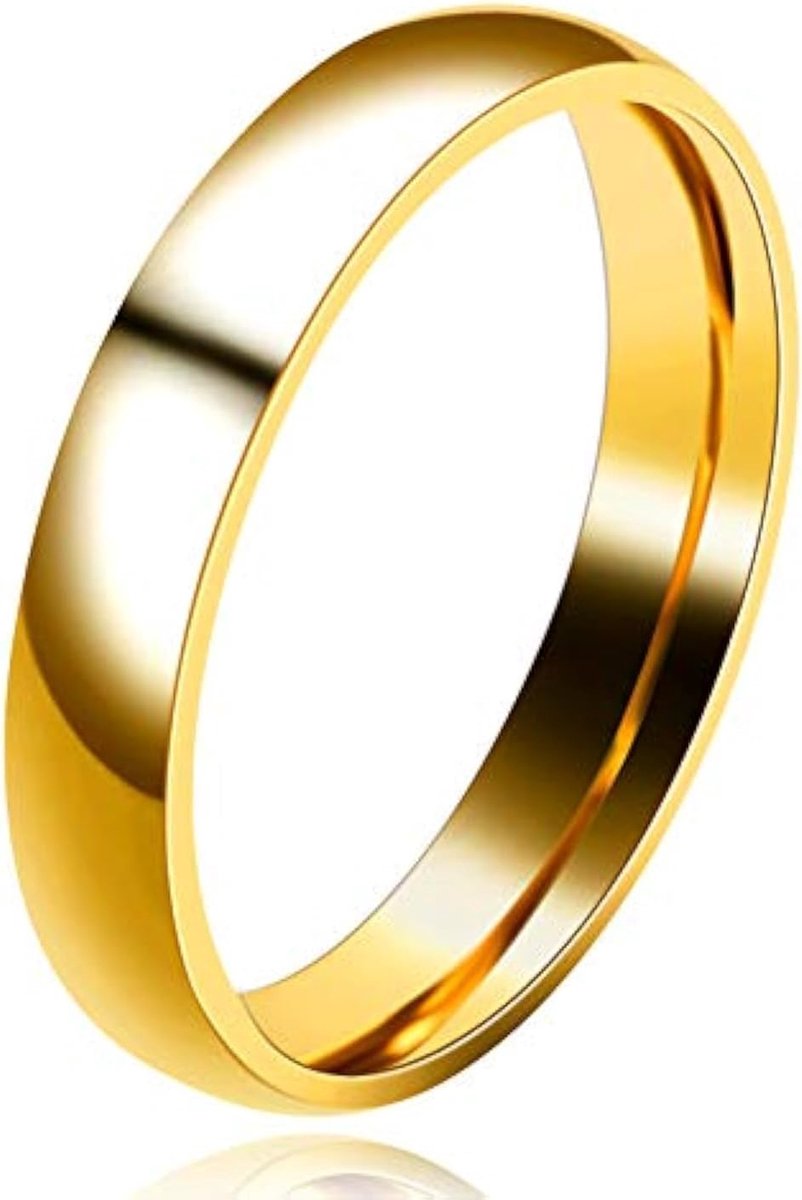 3mm 4mm goud roestvrij Comfort Fit effen banden, bijpassende bruiloft