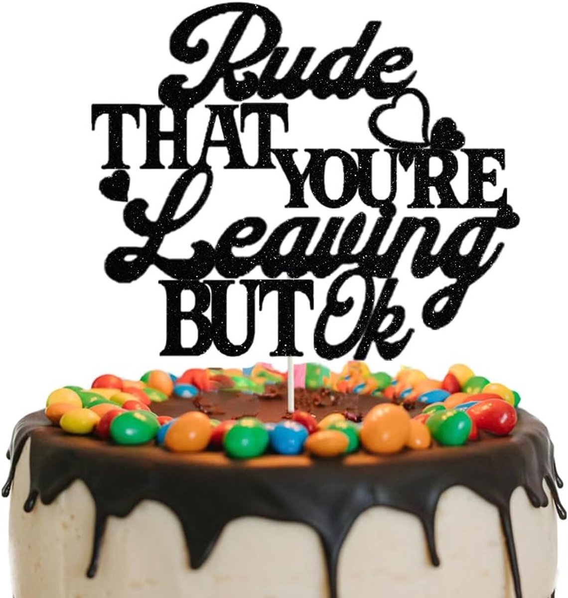 that You're Leaving But Ok taartopzetstuk voor afscheid van een collega, taartspiesen voor een collega op kantoor, afscheid, afscheid nemen van de werkplek, afscheidsfeestdecoratie voor