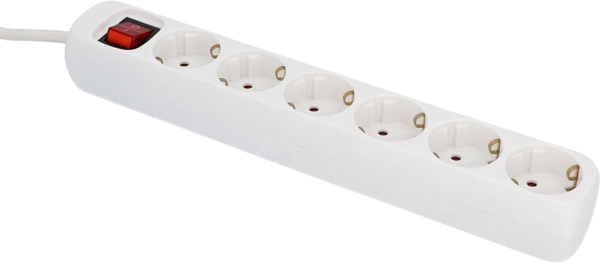 Tafelstopcontact 6-voudig met schakelaar, stekkerdoos, 1,4 m