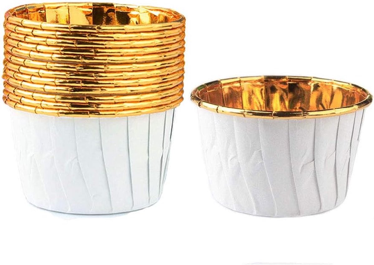 50 stuks cupcakevormpjes muffinvoeringen hoesjes folie metallic