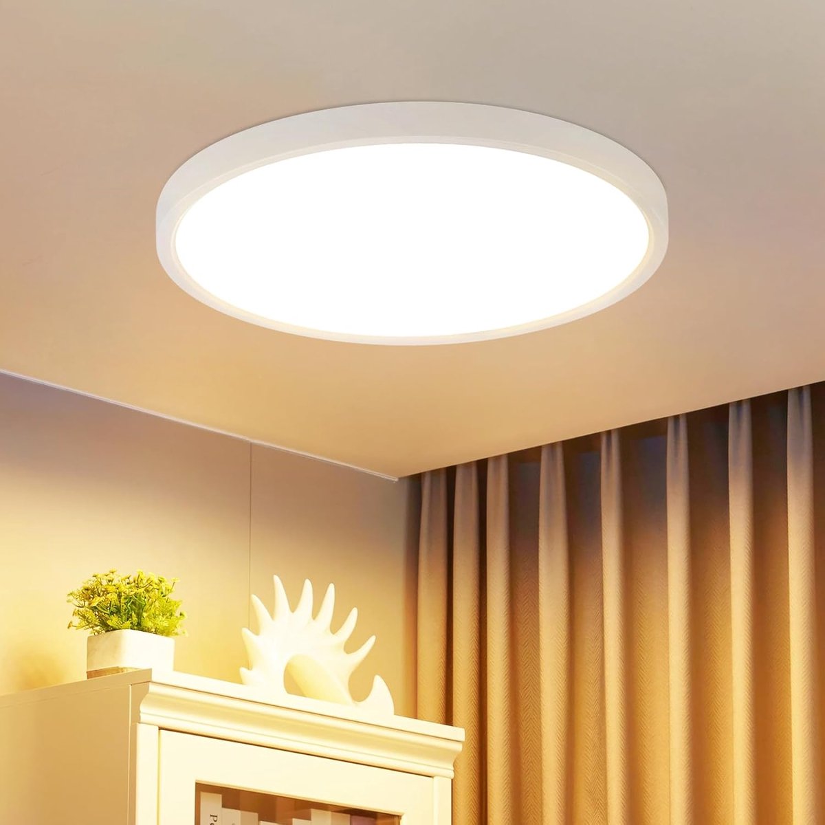 LED-plafondlamp plat badkamer - 15W plafondlamp wit keukenlamp 3000K