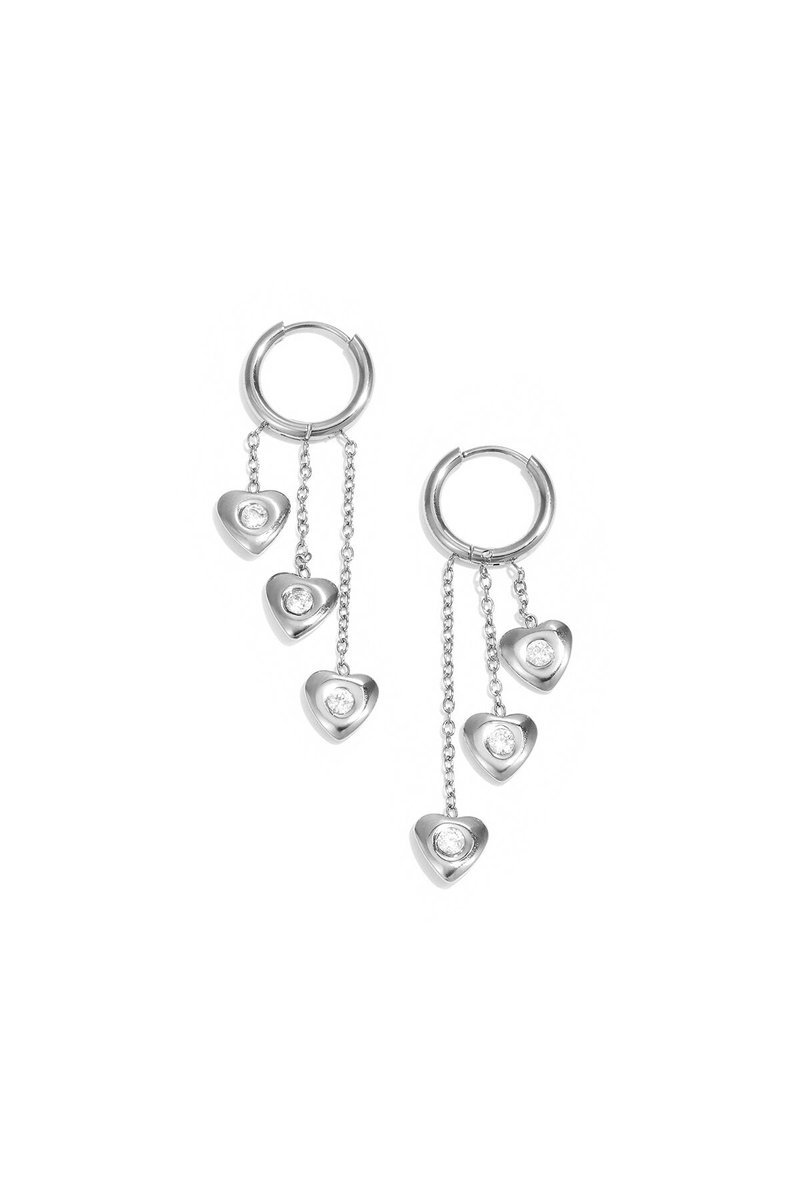 Stylish heart dangle earrings for everyday wear - Goudkleur