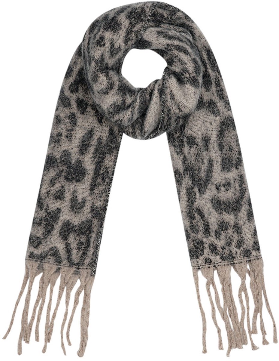 Sjaal met panterprint - Beige