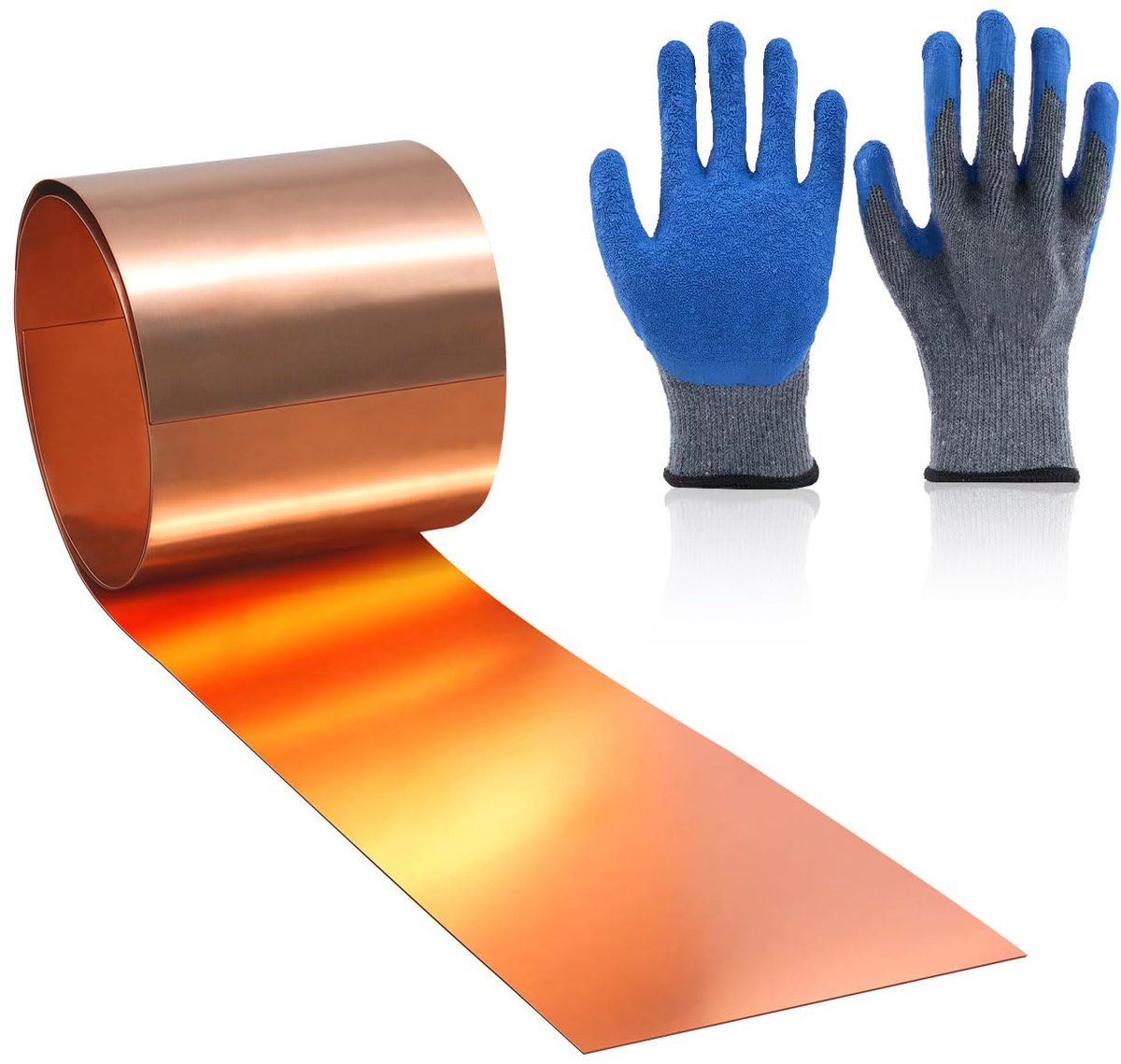 Koperband koperplaatrol, koperplaat 3500 x 100 x 0,1 mm, geschikt voor verschillende huisreparatie- en doe-het-zelfprojecten