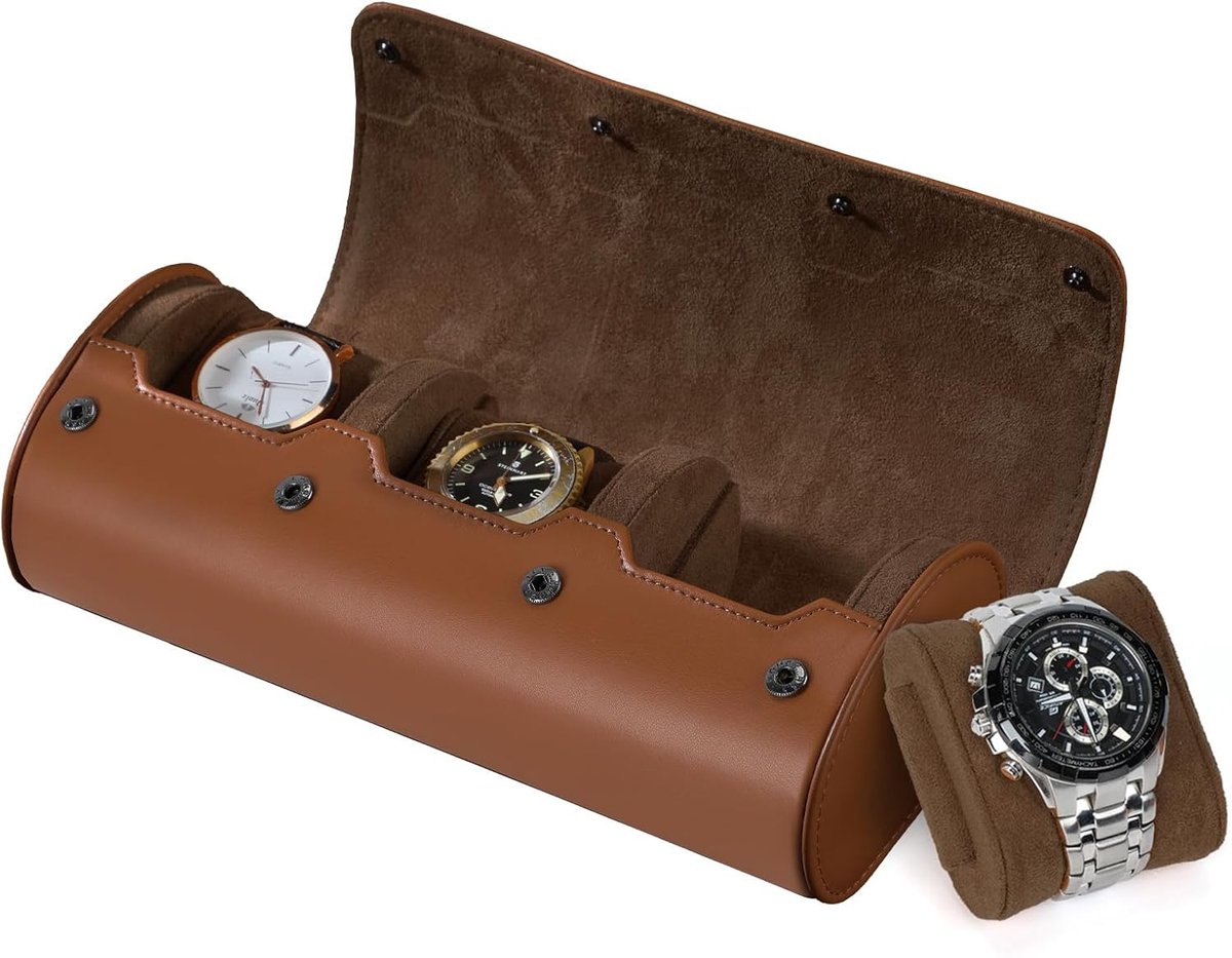 Draagbare horlogerol, horlogedoos met horlogekussen, horlogebox