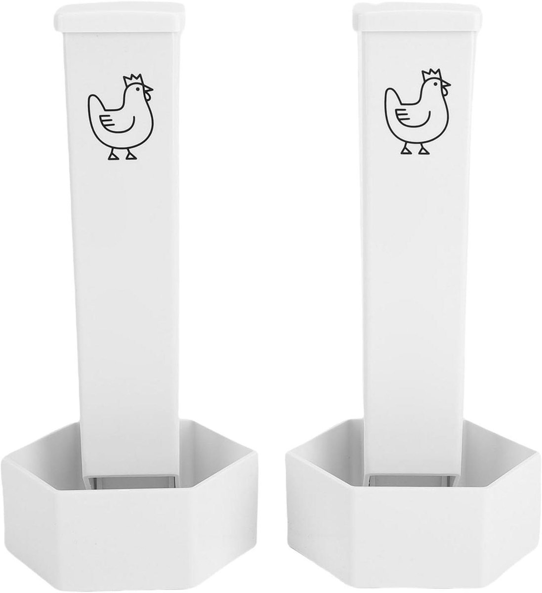 Kippen Voederbak - Pluimvee Feeder Grit - Voer Verstrekken - Zwaartekracht Mechanisme - 25 cm - Wit