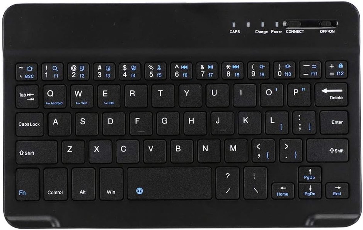 Draadloos toetsenbord, 7-8 inch slank, licht aluminium draagbaar, compatibel voor smartphone/pad/laptop/desktop - ShopVlot