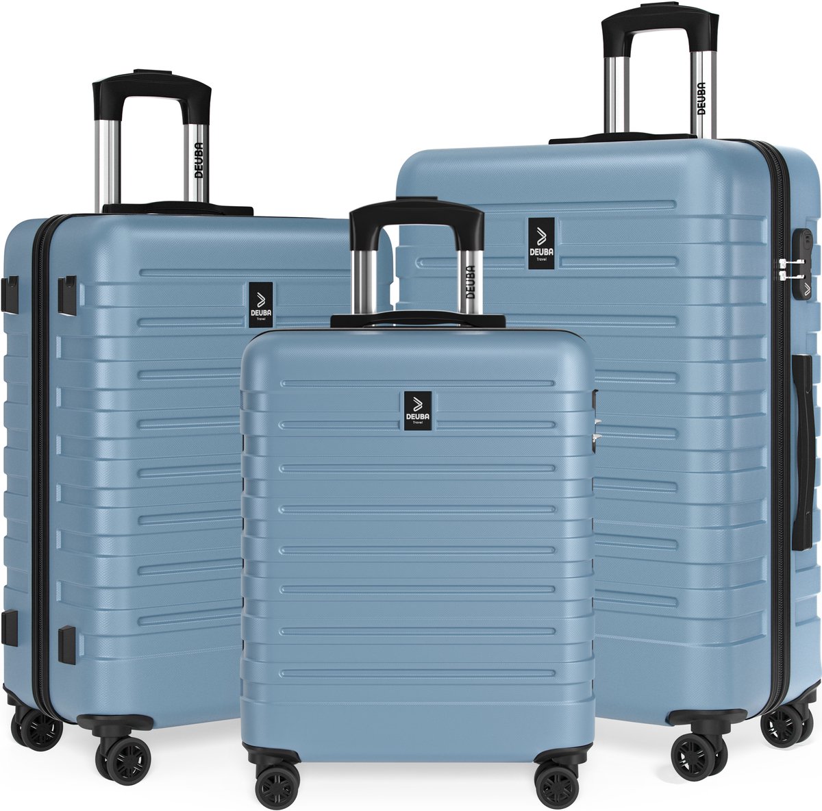Deuba Travel Kofferset 3-delig 55x40x20 cm Hardschaal Pastelblauw