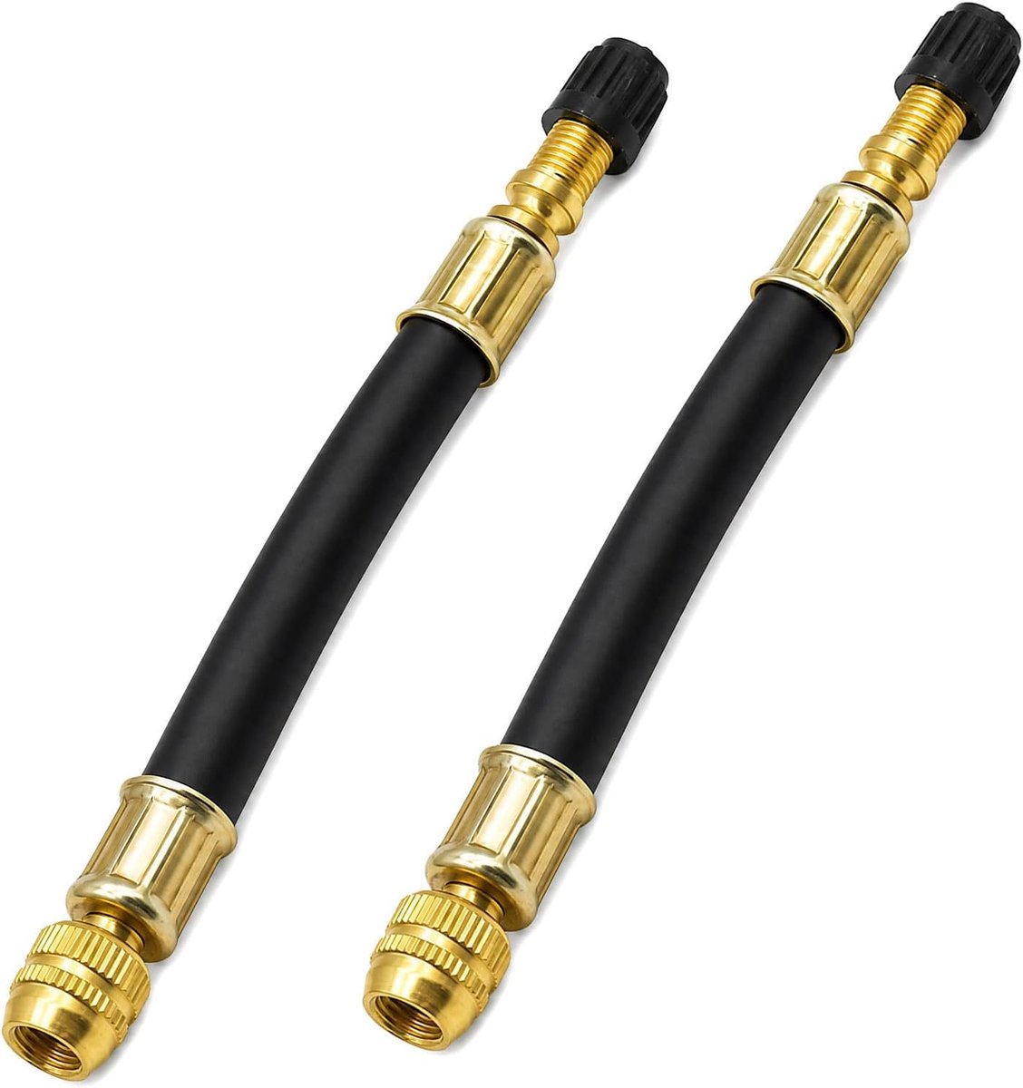 SnelShoppen - 2 stuks ventielverlenging 100 mm, flexibele autoventieladapter, rubberen bandenventielverlenging voor e-scooter, auto, motorfiets, fiets