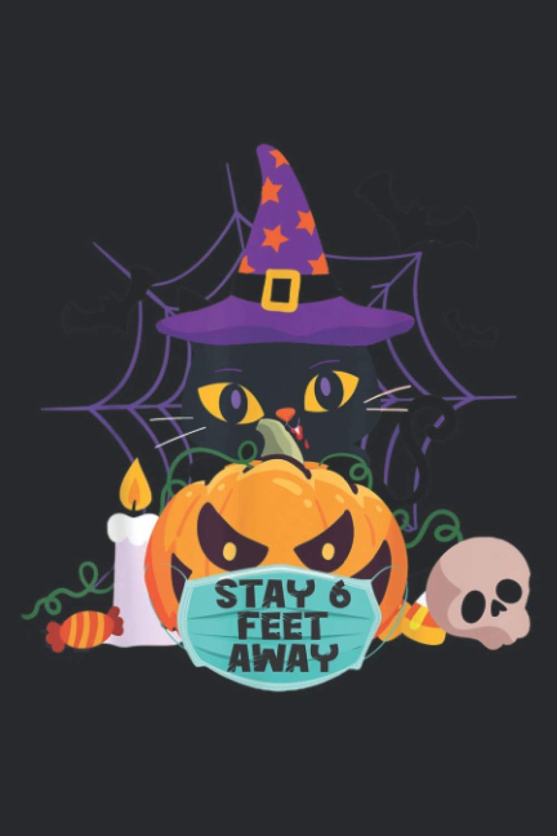 SnelShoppen - Schattige Kat Halloween Pompoen Gezichtsmasker Blijf 6 Voet Quarantaine: Ongepland Dagelijks Planner - 6 x 9 Inch Notitieboek Planner Jo