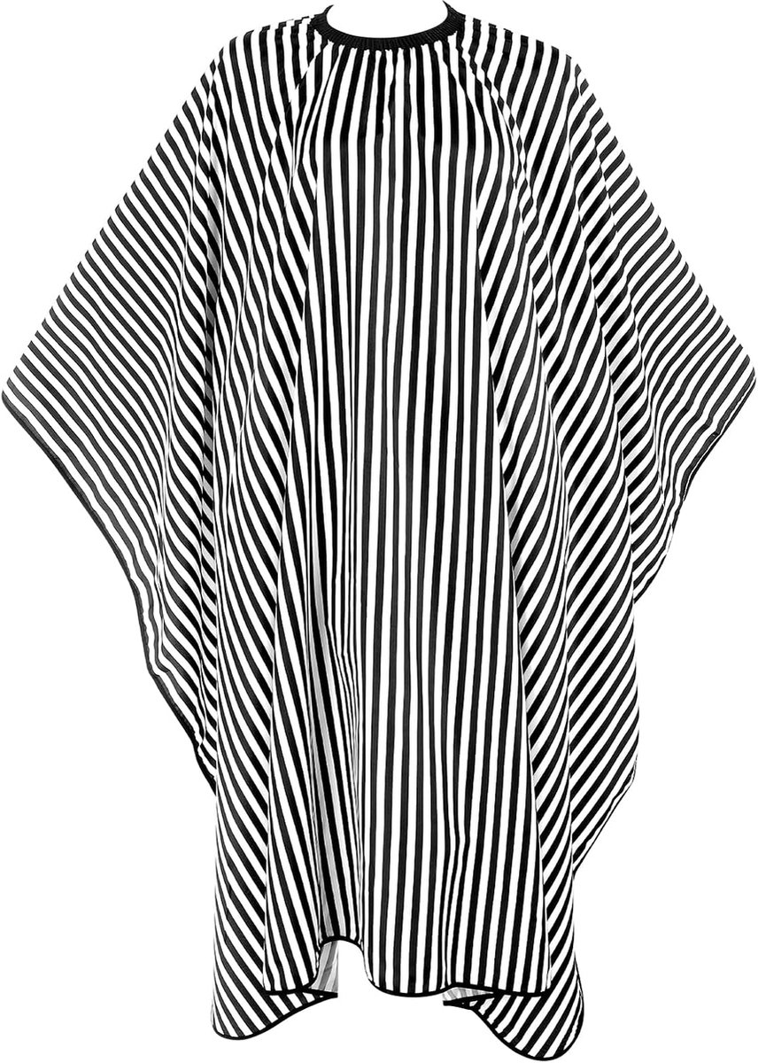 160 x 140 cm met Drukknopen, Verstelbare Hals voor Vrouwen en Mannen, Kapsalon Accessoires in Black and White Stripes