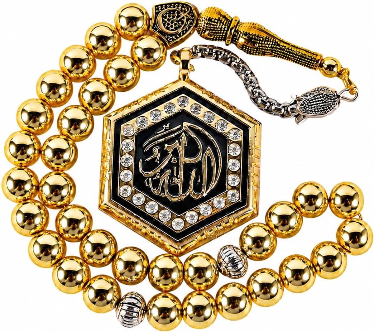 Kralen voor mannen, Iron Stone Misbaha gebedsketting met geschenkdoos, Tasbih-stijl gebedskralen cadeau voor Ramadan Eid verjaardag Vaderdag