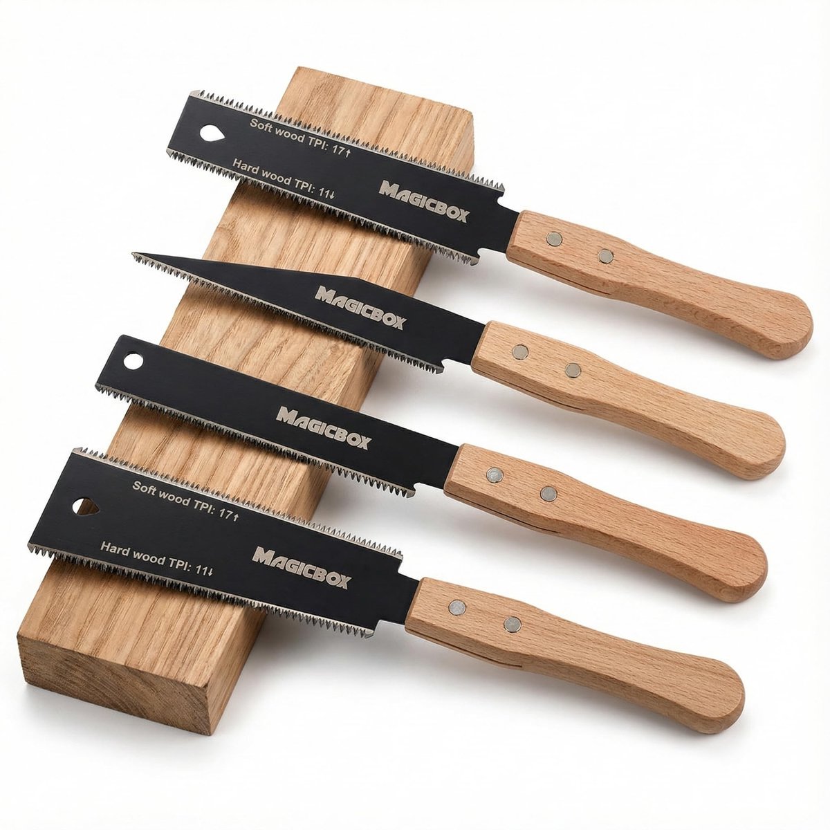 Omgoods - Japanese Pull Saw Set - 4-delige Set voor Precisie Houtbewerking