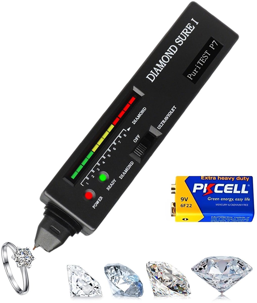 Omgoods- Diamanttester Professionele Draagbare - Moissaniettester - Warmtegeleidbaarheidssensor - LED-Display - Snelle Detectie 0,5 s - Verificatie van Edelstenen - Edelsteen Tester
