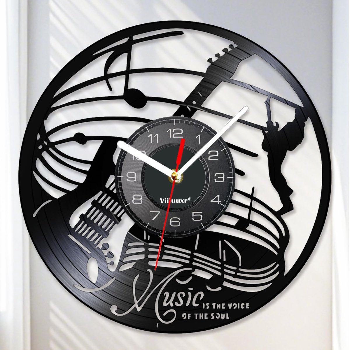 Omgoods - Vinyl Wandklok 30 cm - Muziekinspiratie voor Jouw Decoratie