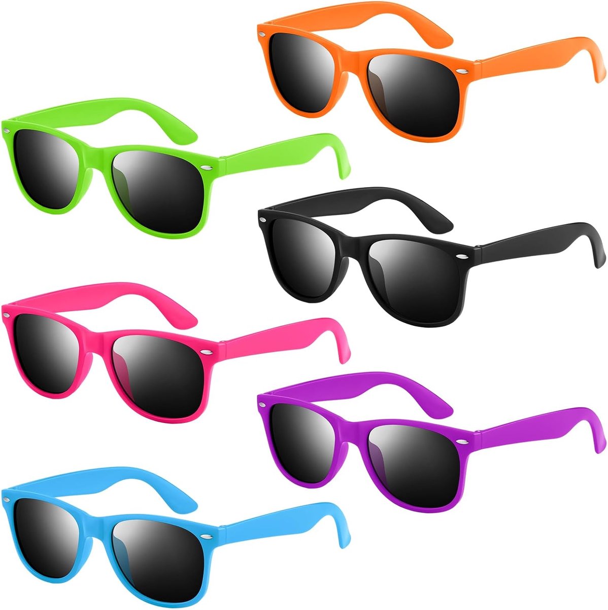 6/12/24/60 Pack Neon Zonnebril Bulk Klassieke Retro Multicolor Party Zonnebril voor Zomer Strand Zwembad Party Gunsten