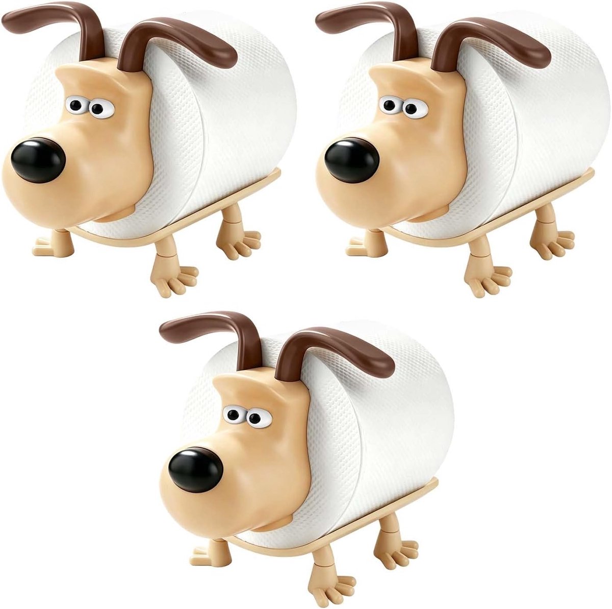 3 stuks toiletpapierhouder staand, toiletpapierhouder in puppyvorm, grappige toiletpapierhouder, decoratie, toiletpapierhouder, standaard, badkameraccessoires voor badkamer woonkamer