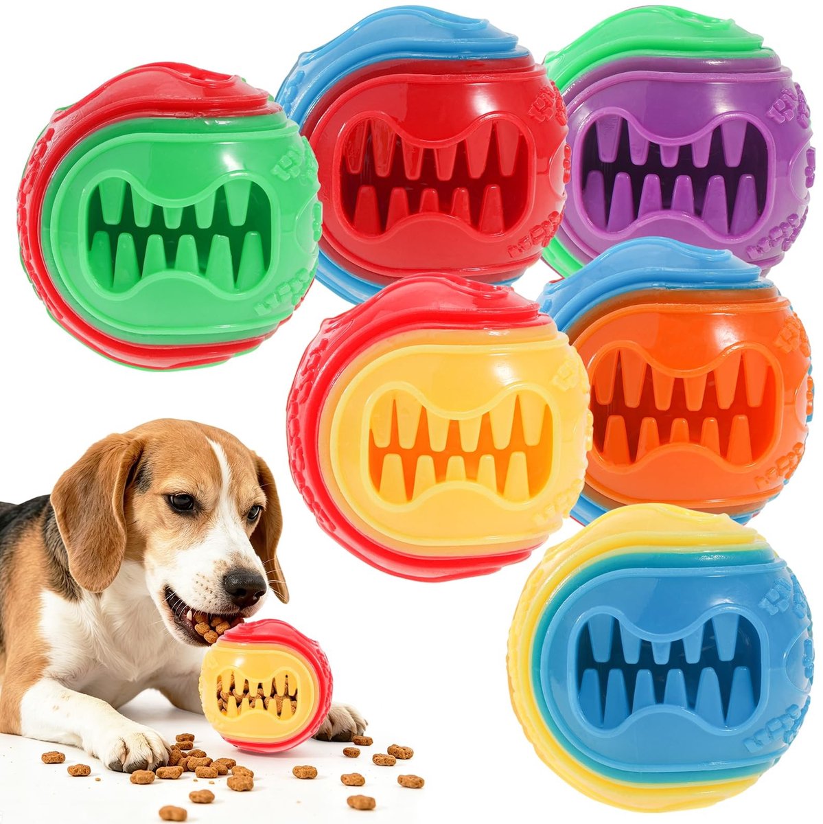 Omgoods - 6 Stuks Snack- en Voerballen voor Honden - Interactief Speelgoed voor Tandreiniging