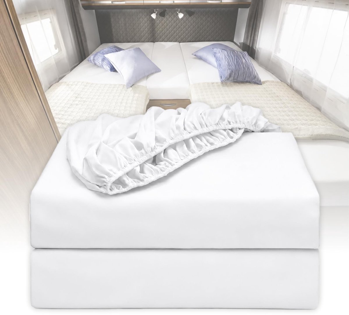 Omgoods - 3-delige Hoeslakenset voor Campers - Eenpersoons Katoen Beddengoed