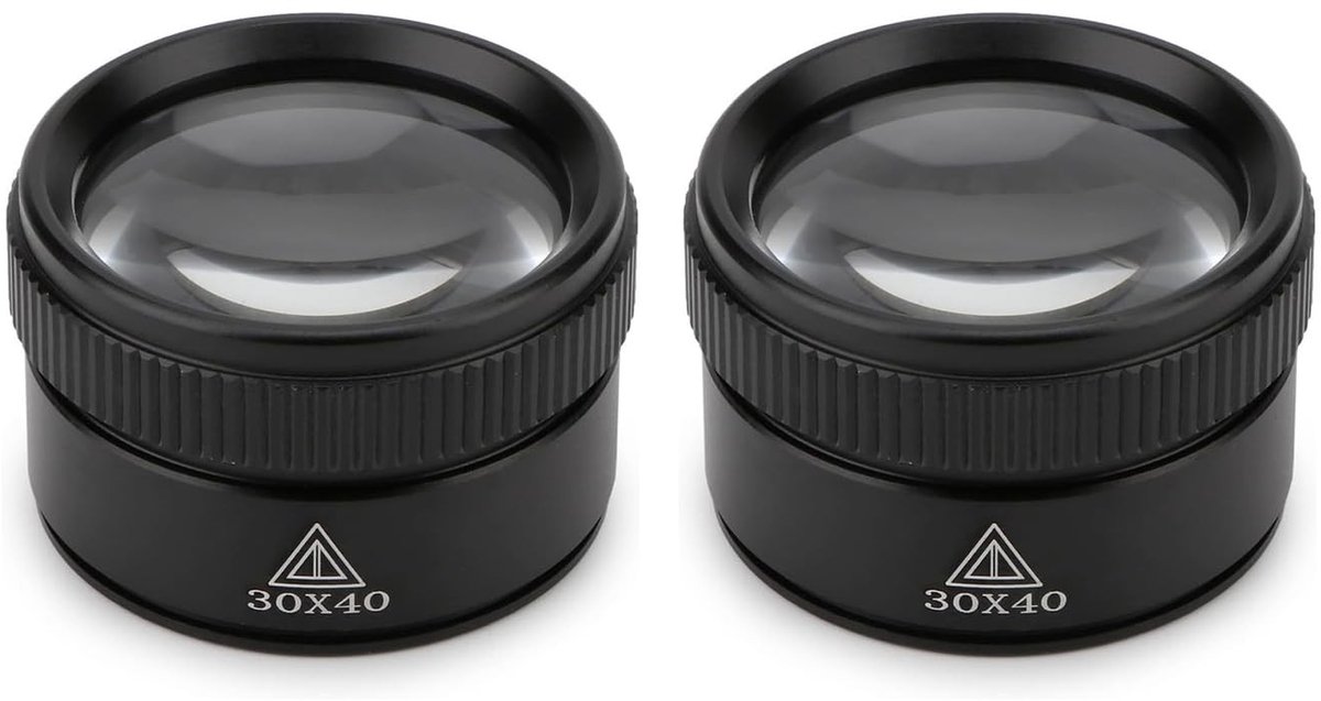 Omgoods - 30X Vergrootglas met 40mm Optische Lens - 2 Pack Handheld voor Lezen en Hobby's