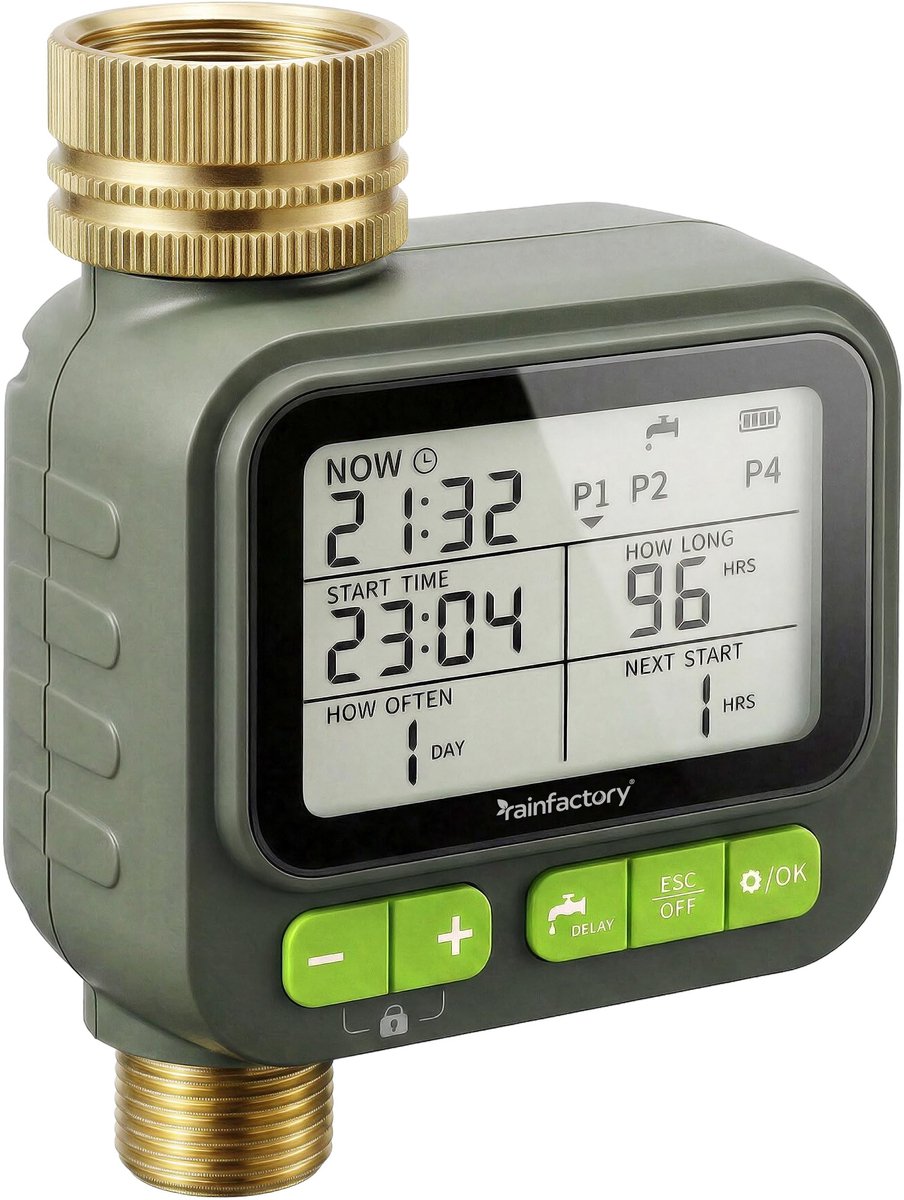 Omgoods - Automatische irrigatiecomputer - Timer met 4 programma's voor tuin en balkon