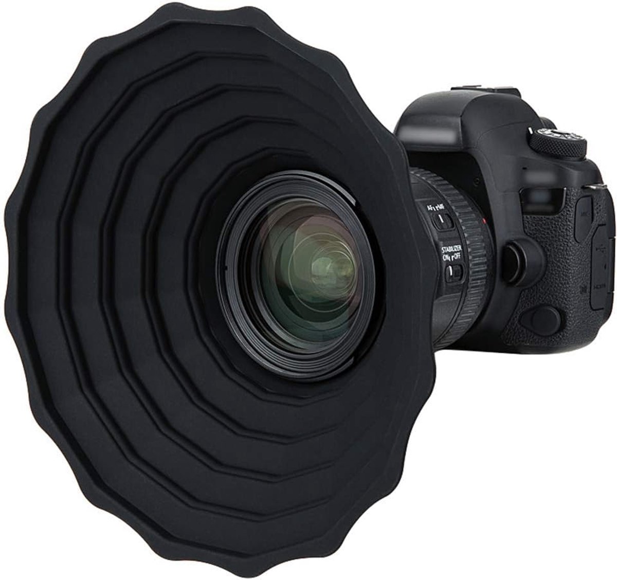 Siliconen Lenskaprok Anti Reflectie voor Canon Nikon DSLR Camera Lens Externe Dia. 73mm~88mm, Glasvenster Fotografie Accessoire, Opvouwbare Lenskap Lensbeschermer - L