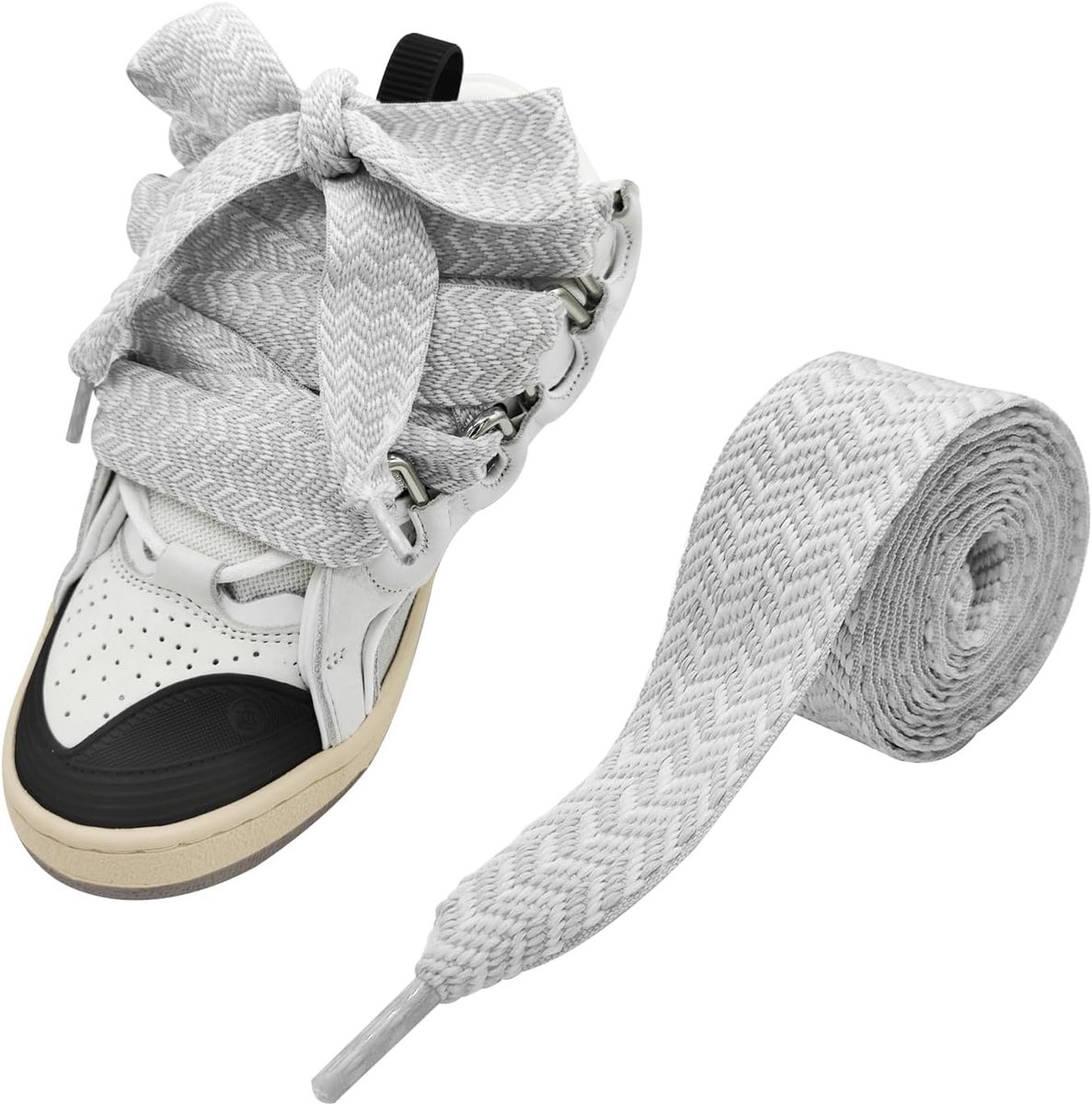 Schoenveters voor Lanvin Sneakers, Extra Dikke Platte Trainer Veters