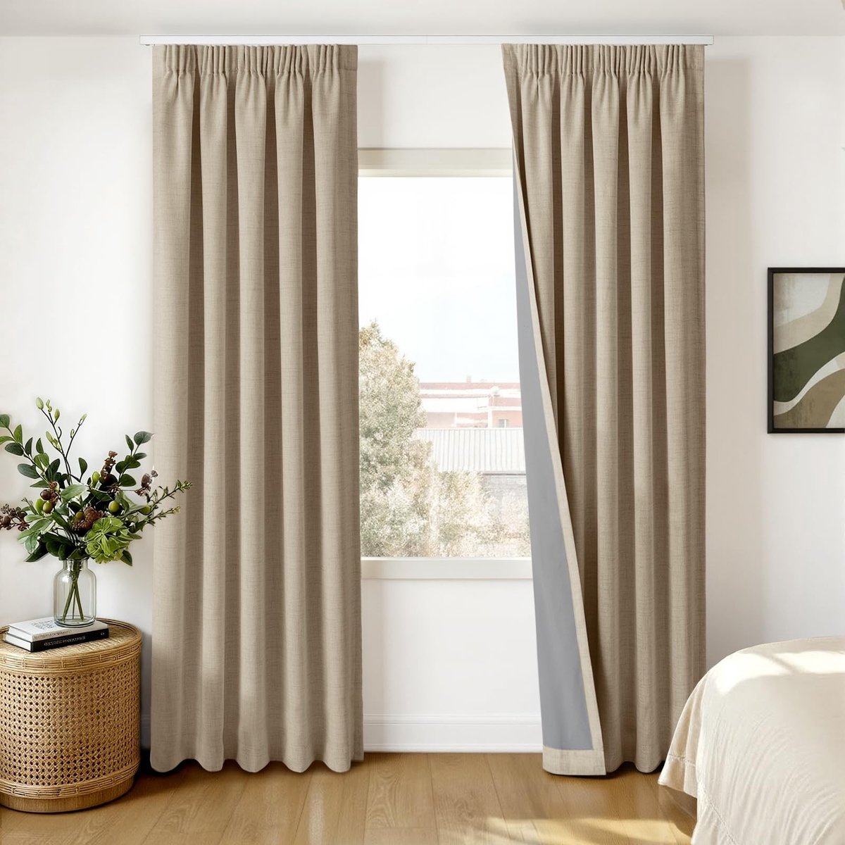 Omgoods - 100% Blackout Gordijnen - 2 Stuks, Taupe, 55x69 Inch