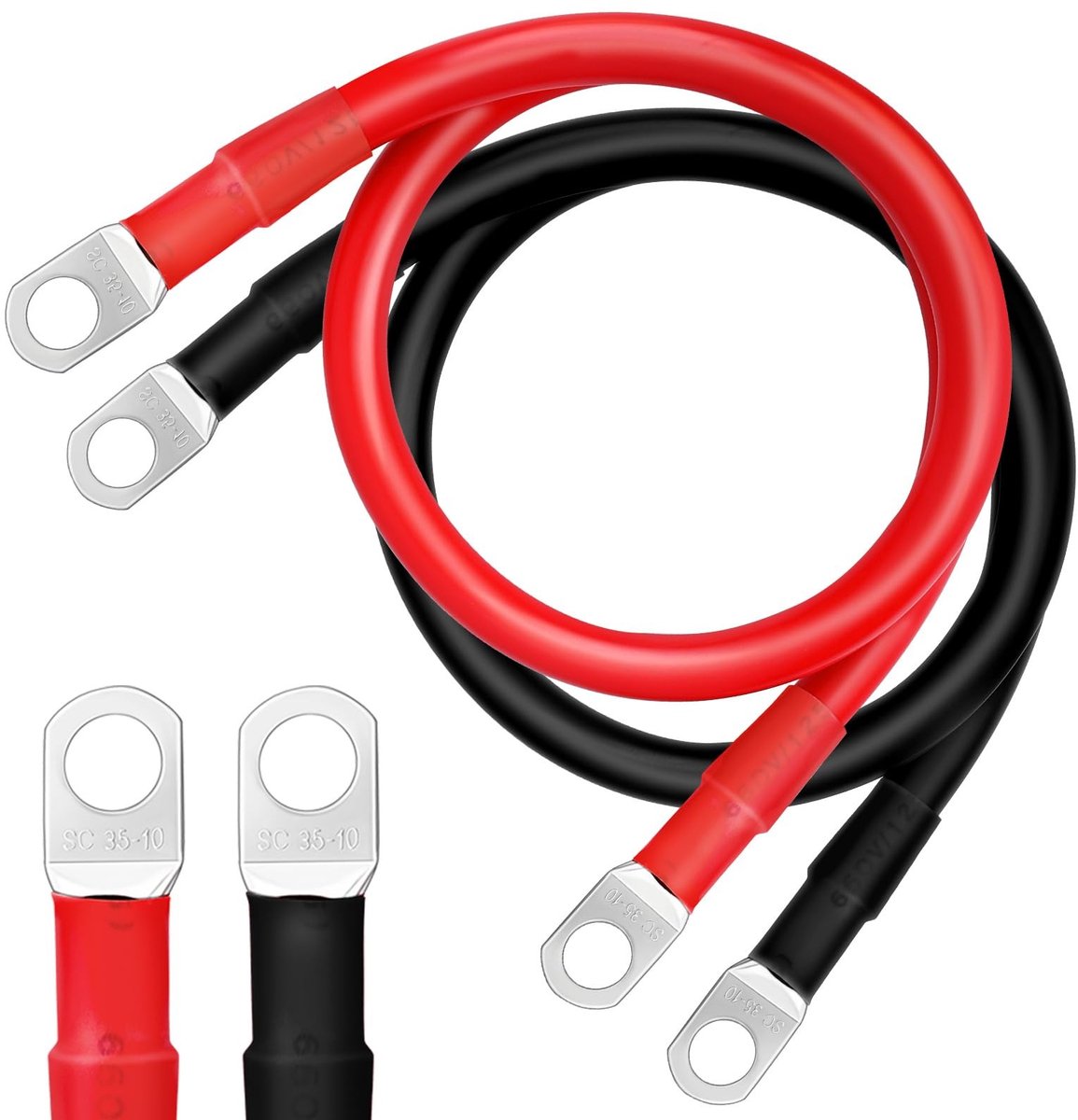 Omgoods - 2 Stuks Accukabel voor Auto - 100 cm - 12V