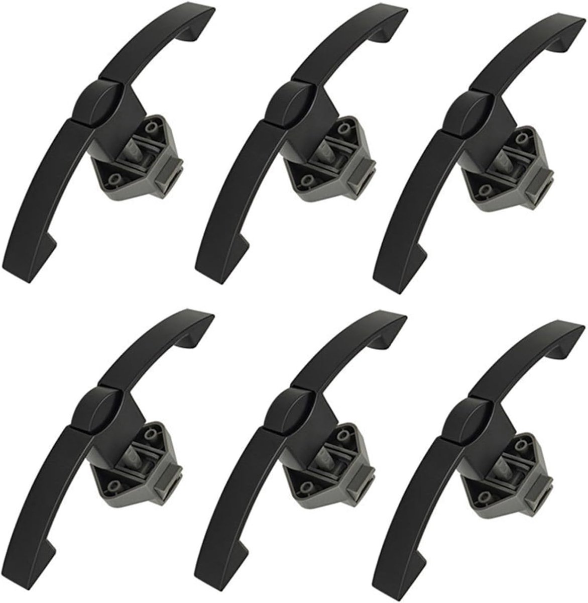 Sloten, drukknoopsluiting met metalen handgreep, kastsloten voor campers, RV's, boot, jachten, meubels, lade deur sloten, 160 mm (6 stuks zwart kastgreep)