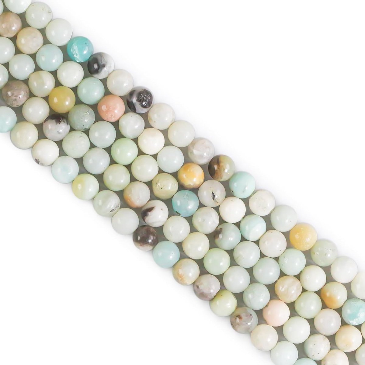 Kralen, edelsteenkralen, 60 stuks, 6 mm, natuursteen, amazoniet, edelstenen, gepolijste ronde edelstenen om te rijgen, voor armbanden, kettingen, doe-het-zelf sieraden, knutselen