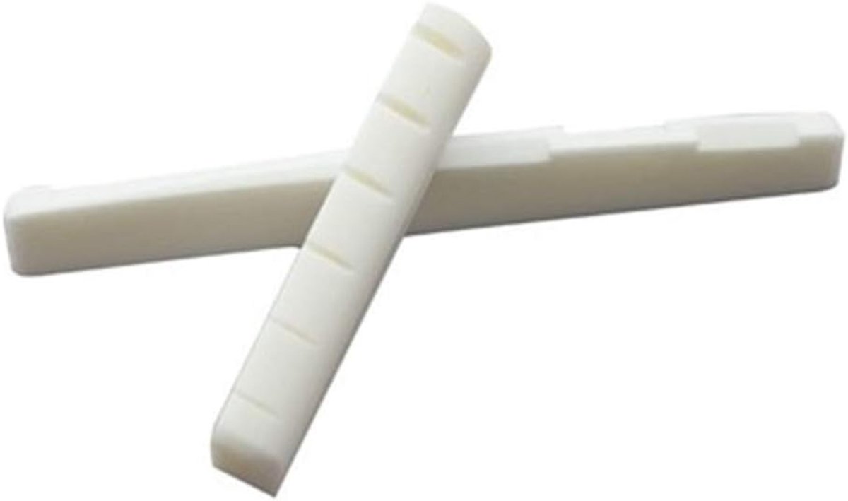 Steg-zadel en zadel voor akoestische gitaar, puur complete bot, ivoorkleurig, voor 6-snarige akoestische gitaar
