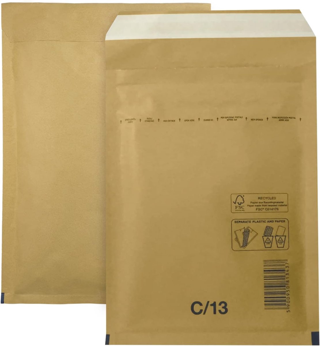 10 stuks noppenenveloppe C3 170x225mm bruin gewatteerde recycling scheurbestendige verzendzak met luchtfolie
