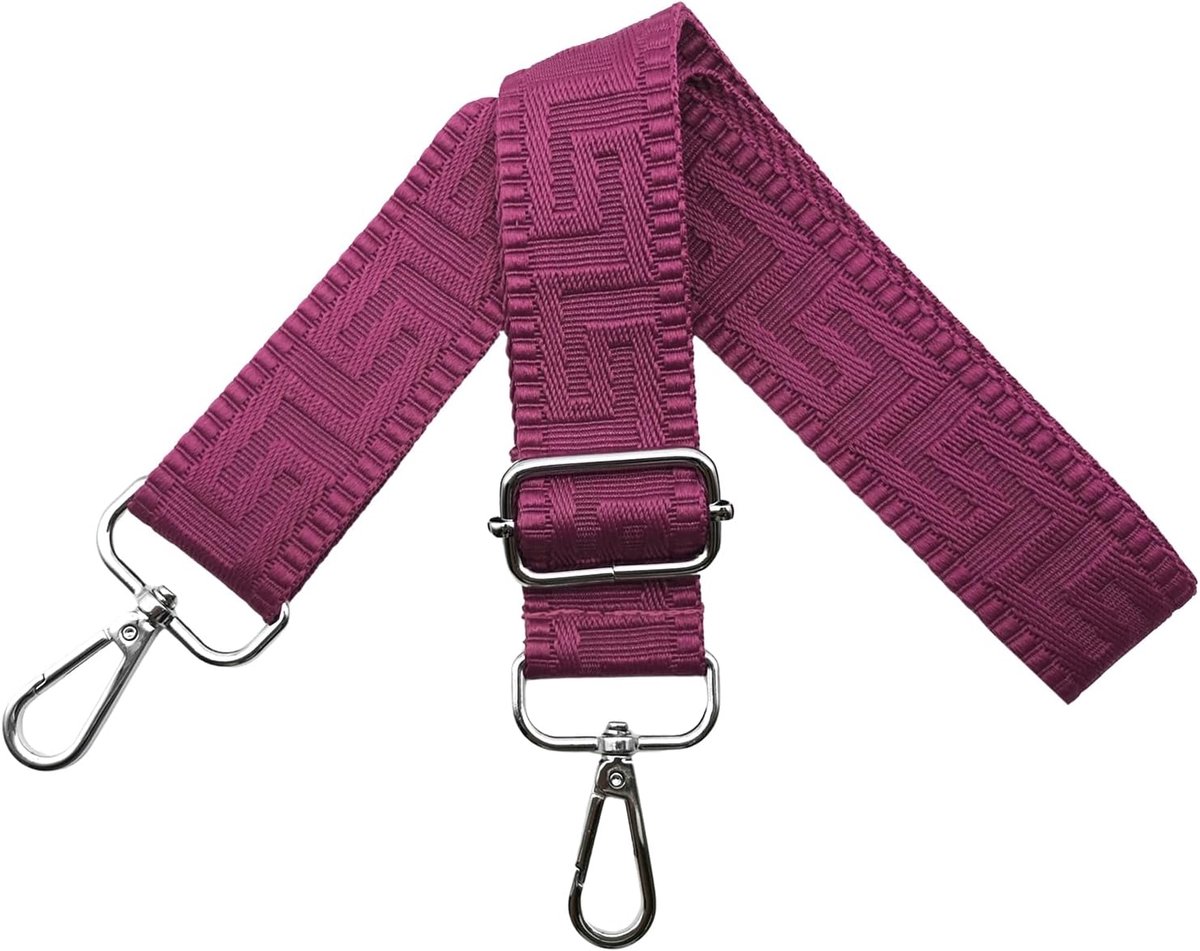 Schouderriem voor tas, tasriemen om te wisselen, verstelbare tasriem, breed, 3,8 cm, met zilveren karabijnhaak, tasband, schouderriem, draagriem voor handtassen dames, kleurrijk, K