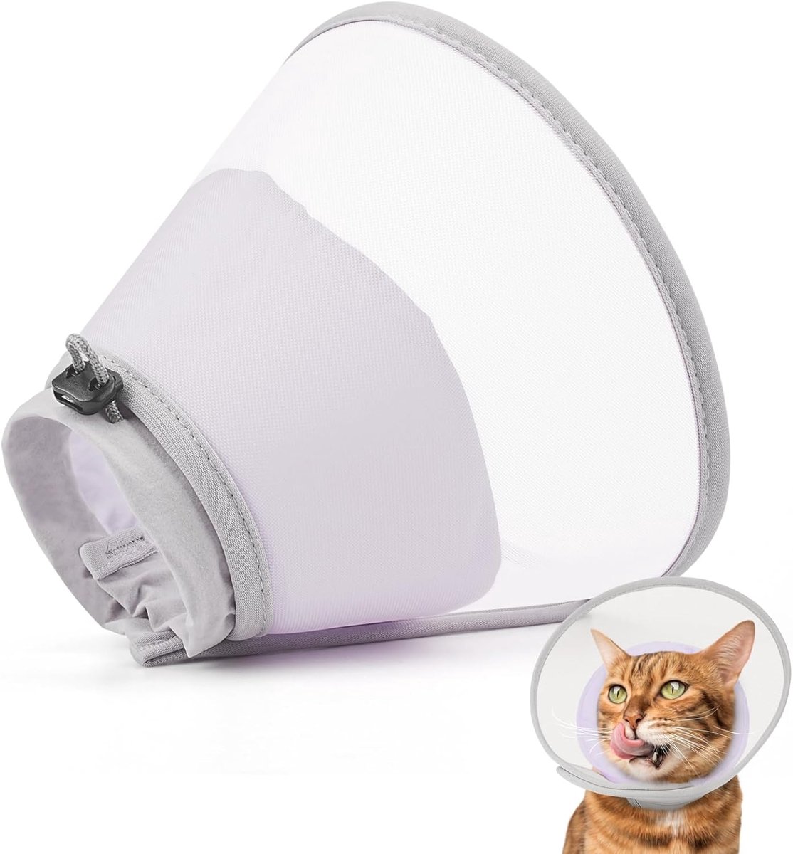 Kattenhalsband met zachte bekleding na wonden en operaties