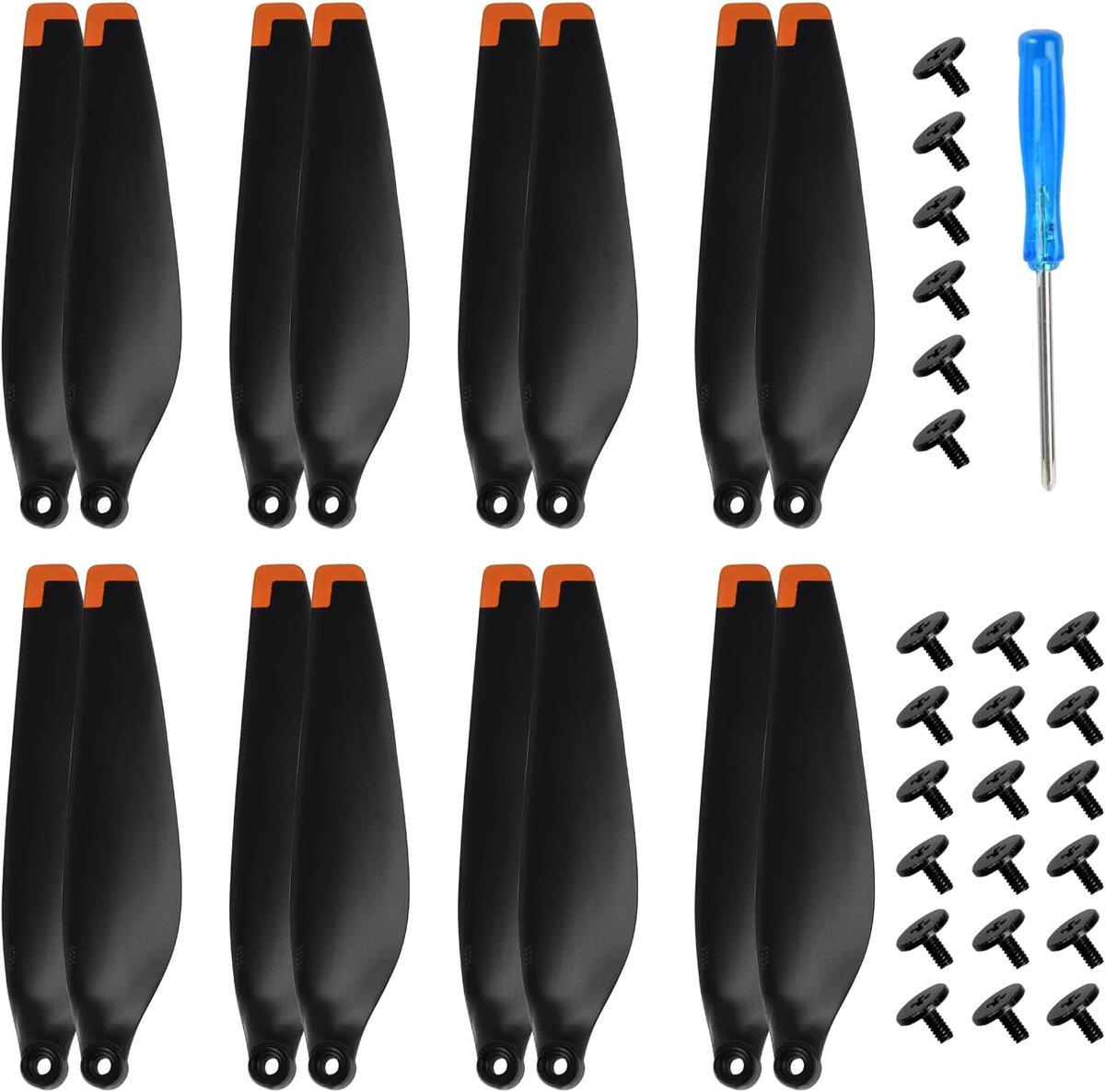 16 stuks propellers compatibel met DJI Mini 3 PRO, reservepropeller drone met 24 schroeven en schroevendraaier, snelle ontgrendeling propeller voor drone reserveaccessoires, geluidsarm stabiel