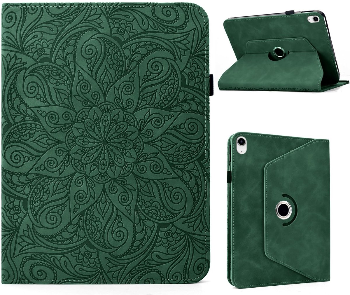 Omgoods - Rotating Tablet Case voor iPad A16 11e Gen 11 inch 2025 - 360° Draaibare PU Leder Hoes met Kaartsleuven