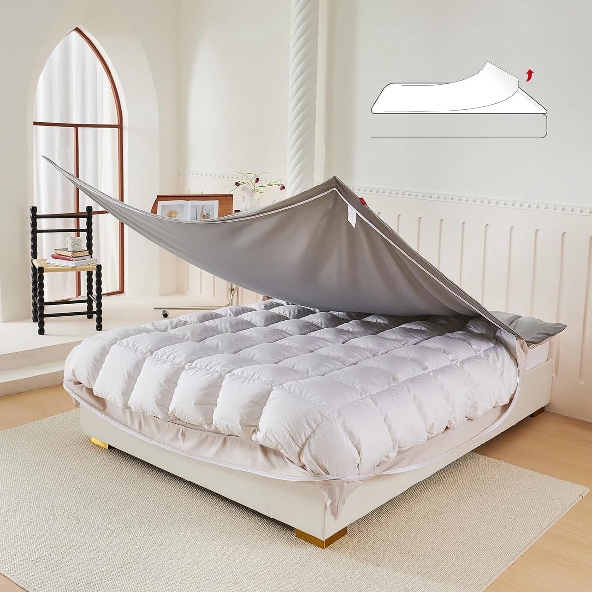 Omgoods - 3-delige Beddengoedset met Rits, 200 x 200 cm