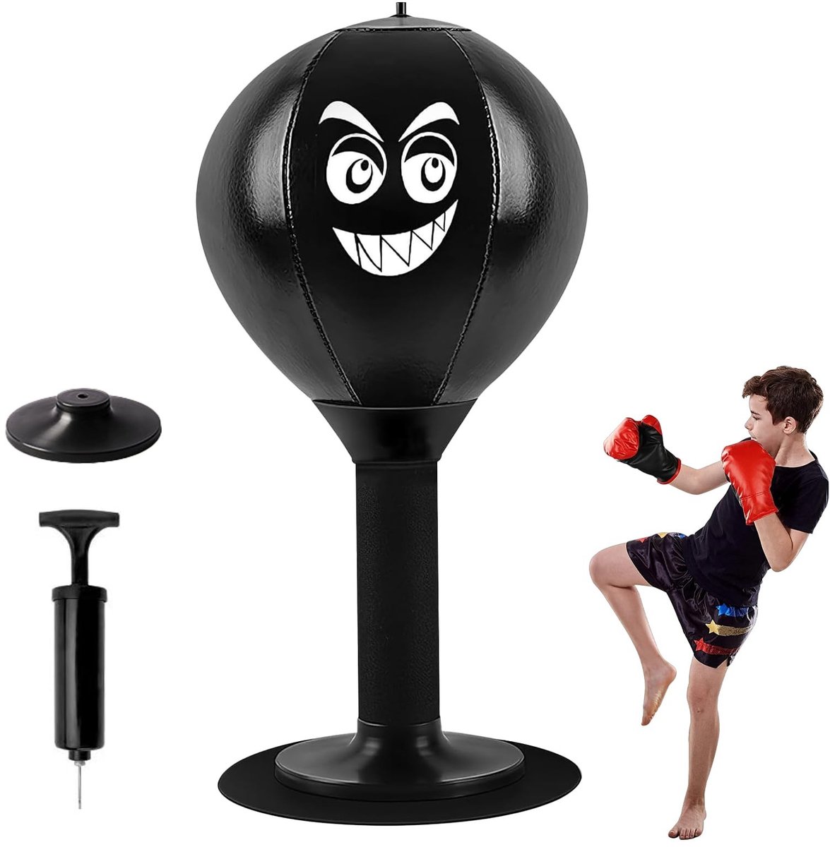 Omgoods - Punching Ball Table - Staande Bokszak met Suction Cup voor Stressverlichting
