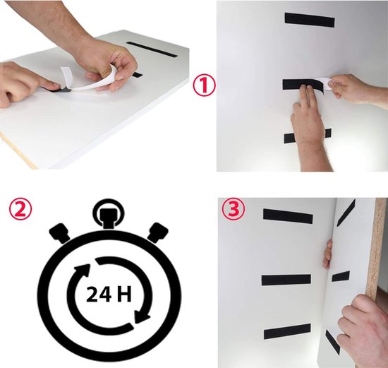 Klittenband, lusband zelfklevend voor buiten, extra sterk, met acrylaatlijm, alleen luszijde/wit, 20 mm x 8 m — afbeelding 2