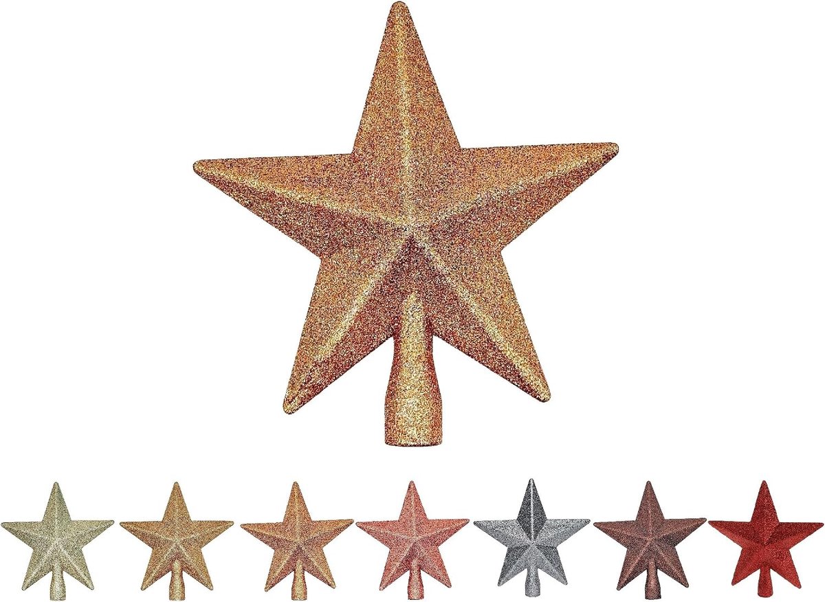 Kerstboompiek kerstboom decoratie Kerstmis ornament glinsterende ster grootte ca. 18 cm rijkgoud
