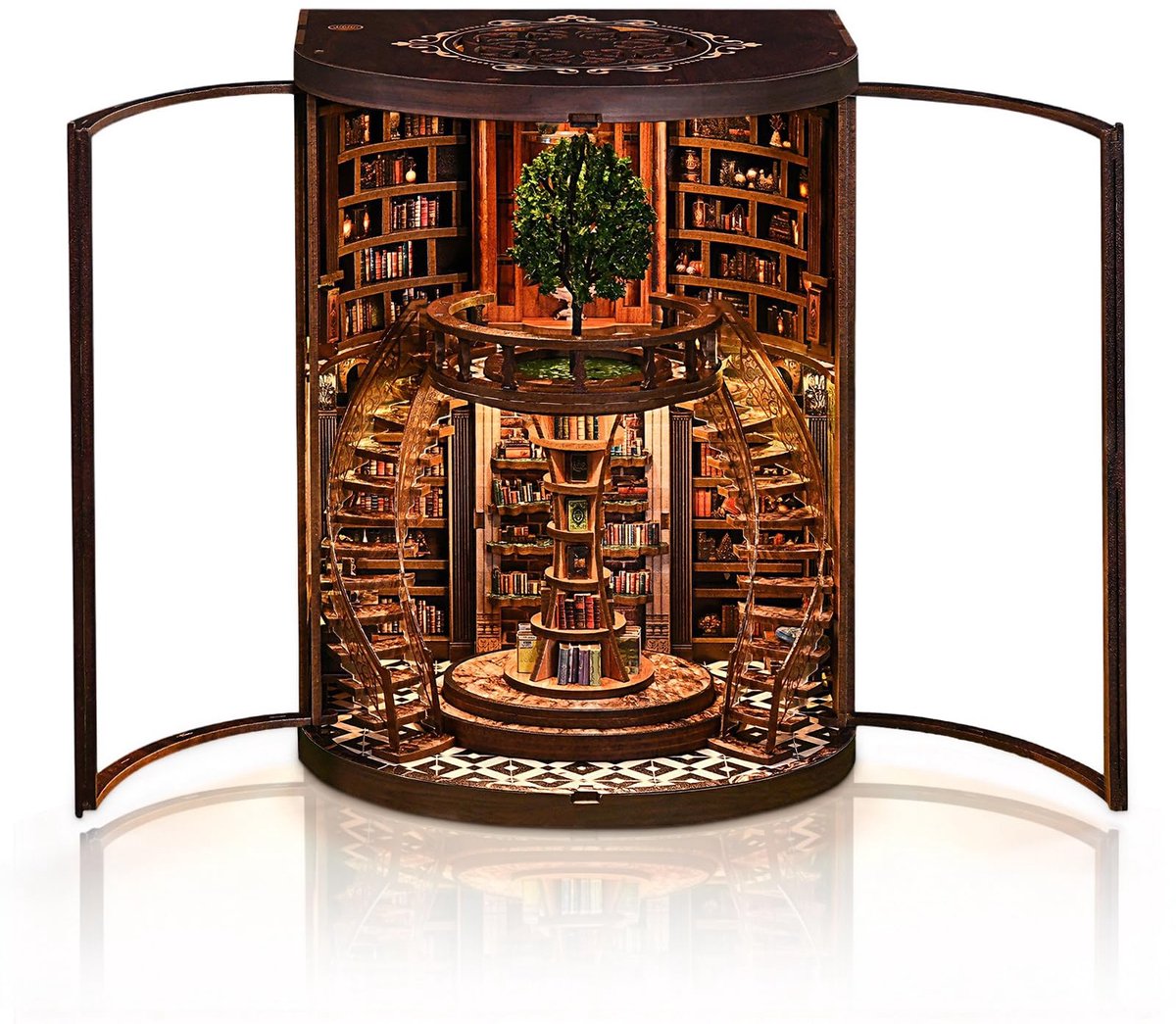 Omgoods - DIY Book Nook Kit met LED-licht - Miniatuur Bibliotheek Decoratie voor Boekenliefhebbers