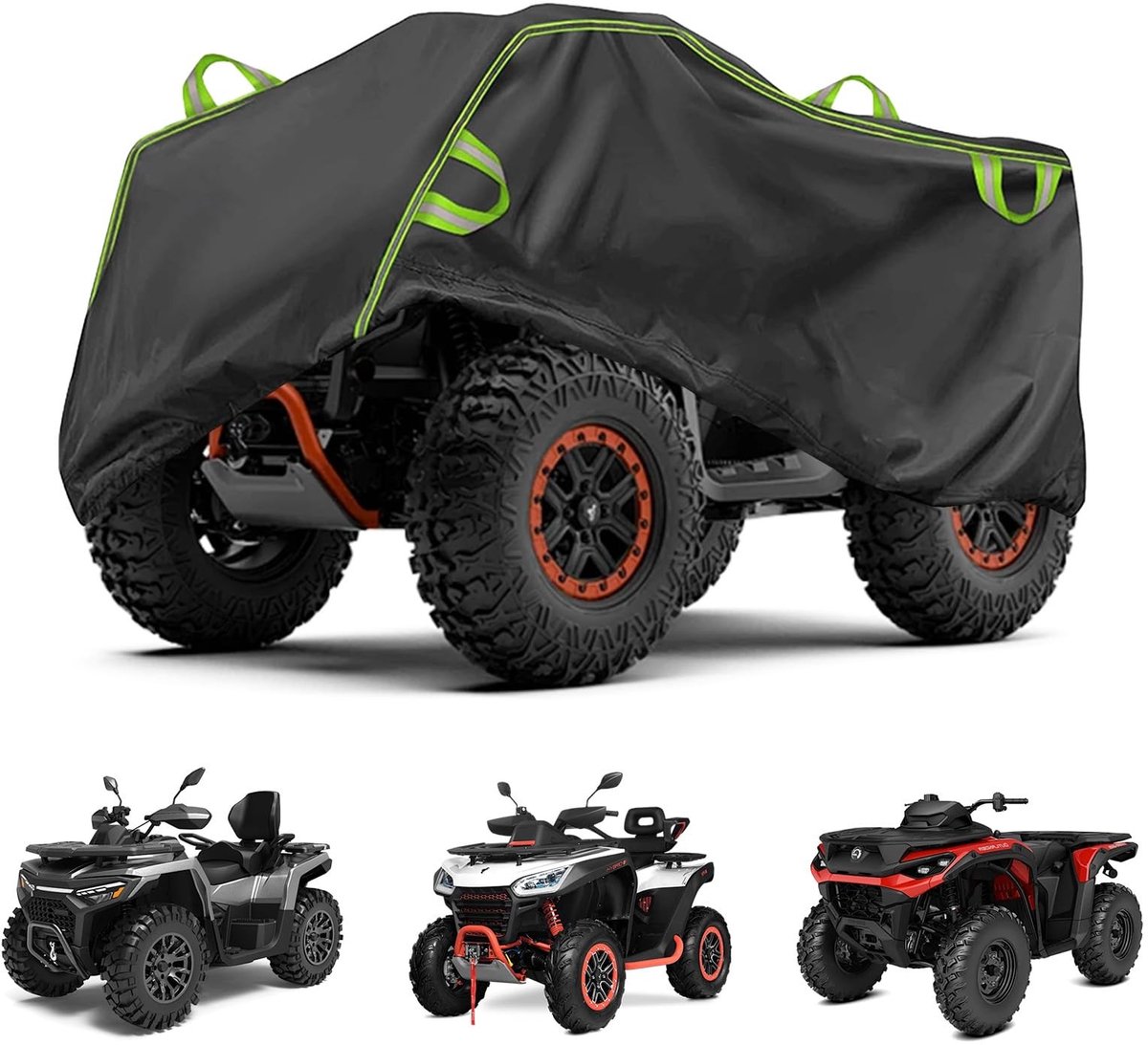 Omgoods - Quad Afdekzeil 210D Waterdicht en Winddicht met Reflecterende Strepen
