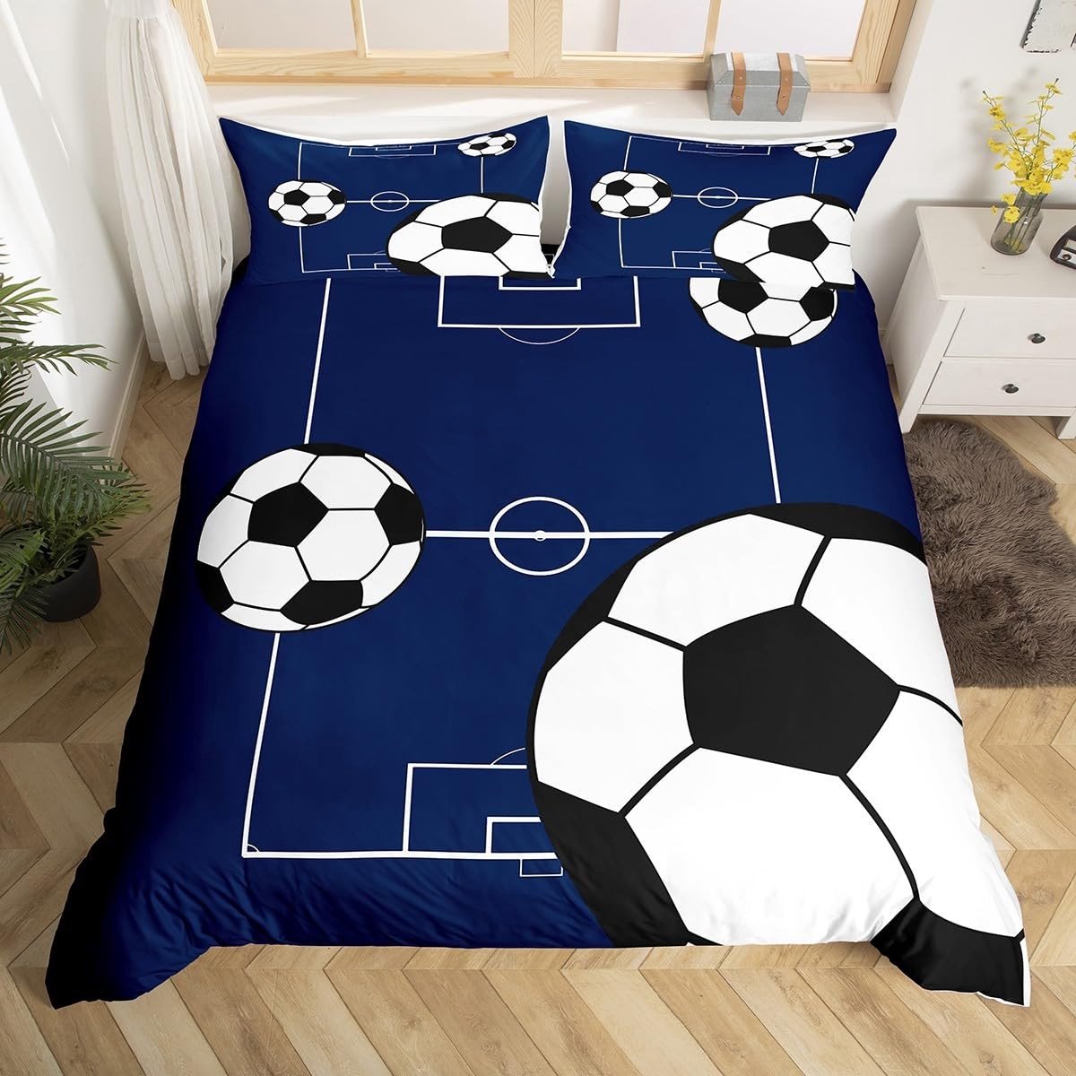 Omgoods - Voetbal Dekbedovertrekset voor Kinderen - Sportthema
