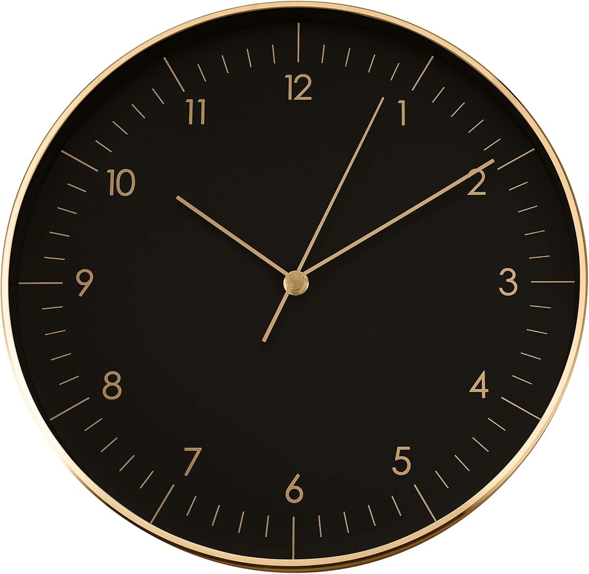 SnelShoppen - LUUK LIFESTYLE Wandklok 32cm, Stil Mechanisme, Muurklok Aluminium Frame, Eenvoudige Decoratie voor Woonkamer, Keuken, Badkamer en Hal, C