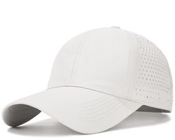 Baseball Cap – Sneldrogende Sportpet met Verstelbare Pasvorm voor Heren en Dames – Wit
