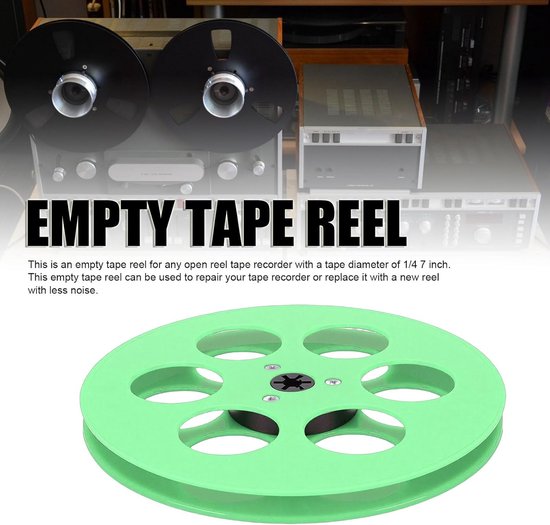 Lege Tape Reel - Opname Spoel - Audio Opnemen - Nab Flens Ontwerp - 7 Inch - Groen — afbeelding 4
