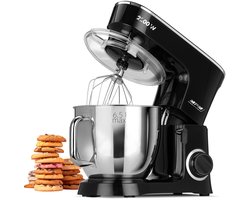 Professionele Keukenmixer met 6.5L Kom en 6 Snelheden - Ideaal voor Brood, Taarten en Meer